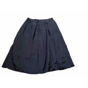 Vintage Pancaldi & B Skirt Black Silk Pleated Mid Length A-Line Size 3 / Medium